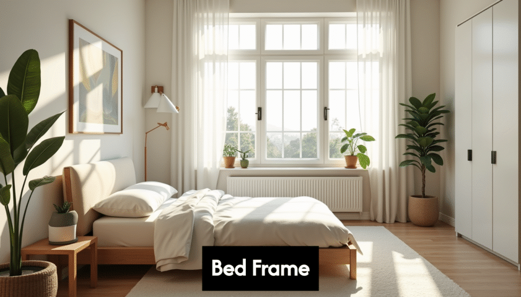 modern bedroom with a stylish bed frame. wsw8oepaffa6jlh9n sm2