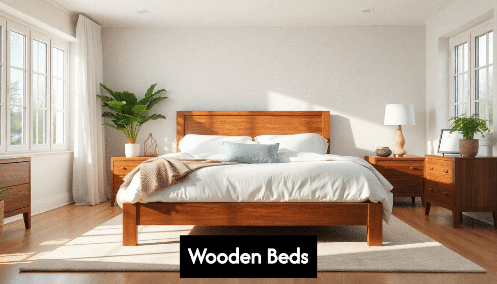 modern bedroom with natural wood bed frame psk8ybmxegyf9wflby84t