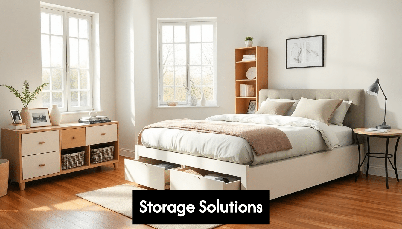 modern bedroom with storage bed and open storage drawers giocx7uoju2dytq44rkc4